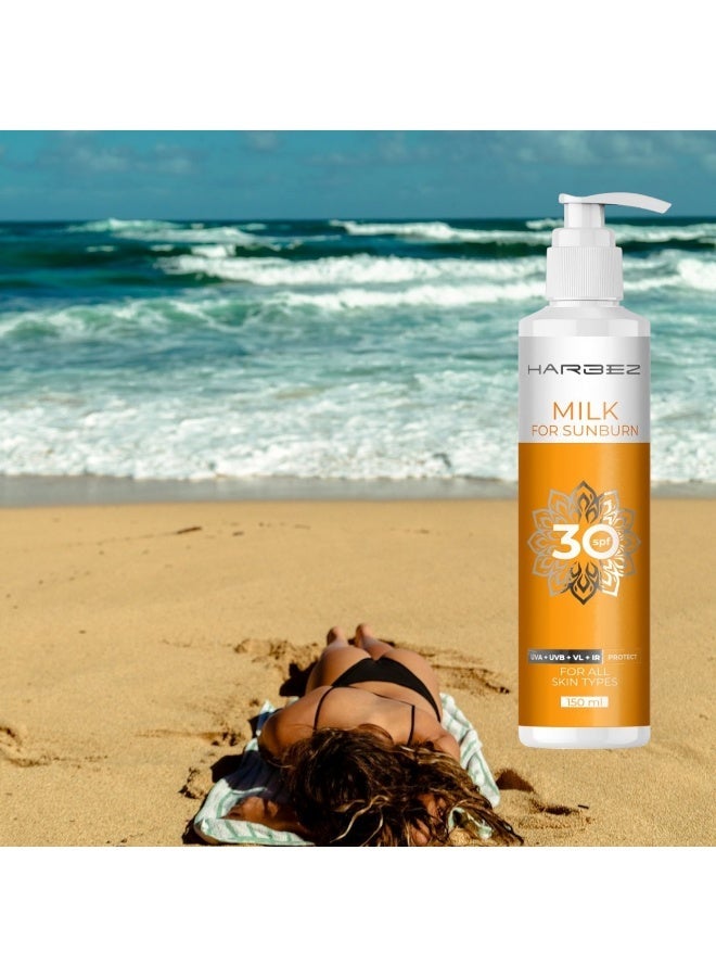 HARBEZ SPF 30 Sunscreen for Face – Suncream for Skin Protection, Sunblock Lotion, Sun Cream SPF 30 Face, Sunblock for Sensitive Skin, Moisturizer, 150ml - Image 3